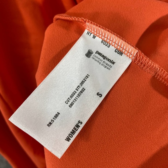 Patagonia Halter Dress Small Orange Nylon Morning Glory A-Line - Picture 5 of 11